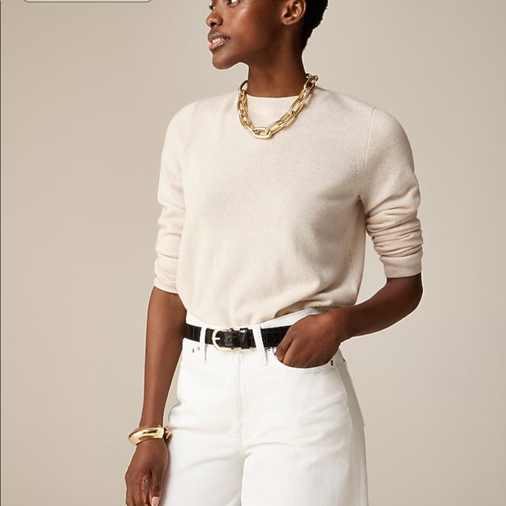 Never worn with tag white jcrew cashmere sweater